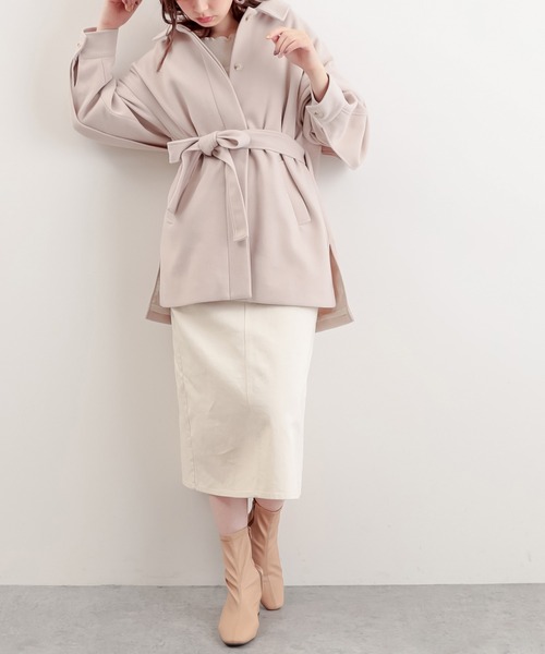 natural couture（ナチュラルクチュール）の「バックフリルおしゃれジャケット（その他アウター・レディース・グリーン系その他/グレイッシュベージュ/アイボリー・FREE）」の6枚目の写真