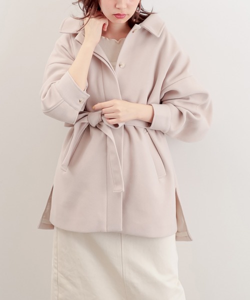 natural couture（ナチュラルクチュール）の「バックフリルおしゃれジャケット（その他アウター・レディース・グリーン系その他/グレイッシュベージュ/アイボリー・FREE）」の5枚目の写真