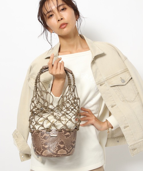 BARNYARDSTORM（バンヤードストーム）の「BARNYARDSTORM / ハンモックバッグ（かごバッグ・レディース・ブラック/ベージュ/ブラウン・FREE）」の3枚目の写真