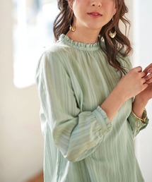 BELLUNA PLUS | ドビーストライプフリルデザインブラウス(シャツ/ブラウス)