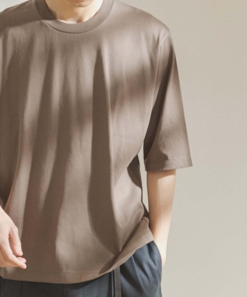 FORK&SPOON（フォークアンドスプーン）の「FORK&SPOON　オーガニックコットン5分袖Tシャツ（Tシャツ/カットソー・メンズ・ブラウン/オフホワイト/ブルー・4/5）」の4枚目の写真