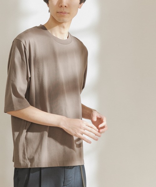 FORK&SPOON（フォークアンドスプーン）の「FORK&SPOON　オーガニックコットン5分袖Tシャツ（Tシャツ/カットソー・メンズ・ブラウン/オフホワイト/ブルー・4/5）」の6枚目の写真