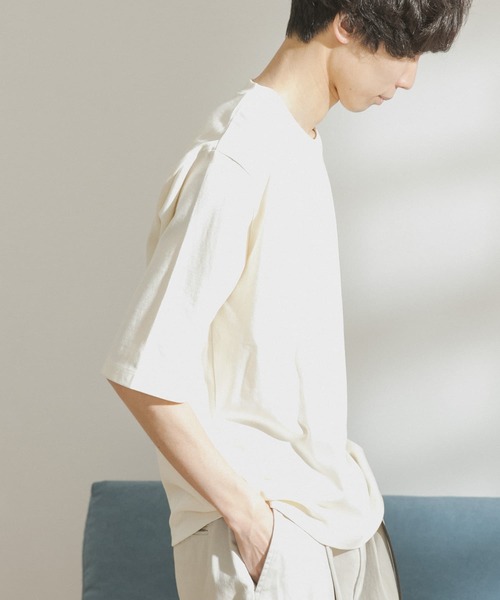 FORK&SPOON（フォークアンドスプーン）の「FORK&SPOON　オーガニックコットン5分袖Tシャツ（Tシャツ/カットソー・メンズ・ブラウン/オフホワイト/ブルー・4/5）」の14枚目の写真