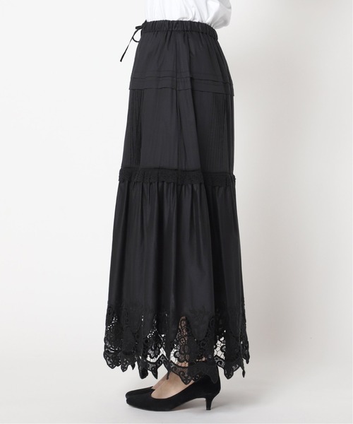SLOBE IENA(スローブイエナ)の「レースギャザースカート【ウエストゴム/手洗い可能】◆(スカート・レディース・ホワイト/ブラック・FREE)」の15枚目の写真