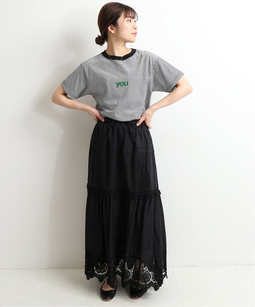 SLOBE IENA(スローブイエナ)の「レースギャザースカート【ウエストゴム/手洗い可能】◆(スカート・レディース・ホワイト/ブラック・FREE)」の13枚目の写真