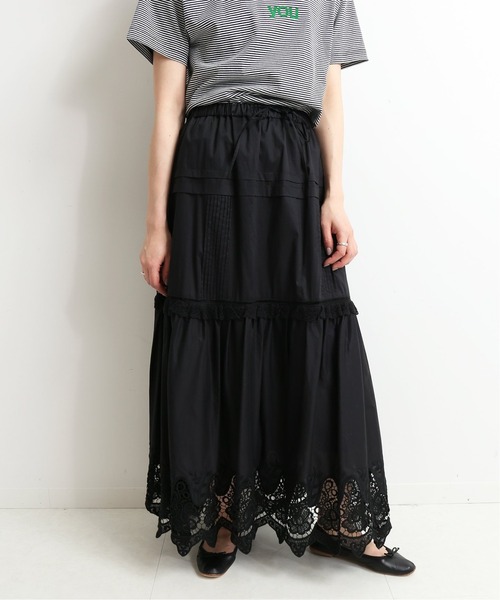 SLOBE IENA(スローブイエナ)の「レースギャザースカート【ウエストゴム/手洗い可能】◆(スカート・レディース・ホワイト/ブラック・FREE)」の21枚目の写真