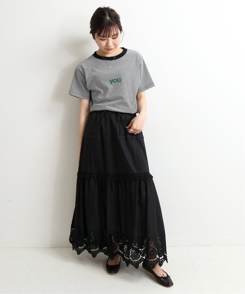 SLOBE IENA(スローブイエナ)の「レースギャザースカート【ウエストゴム/手洗い可能】◆(スカート・レディース・ホワイト/ブラック・FREE)」の9枚目の写真