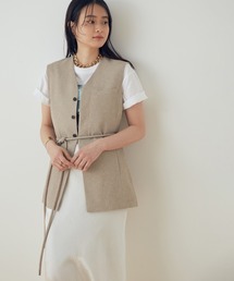 ADAM ET ROPE' | 【セットアップ対応】ダブルリネンライクジレ(ベスト)