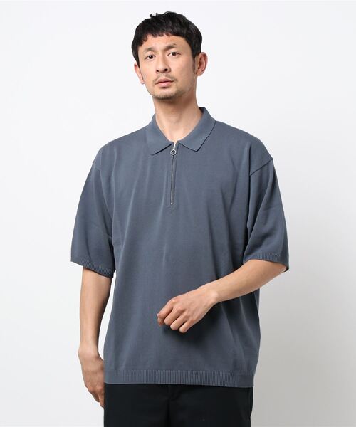 ROBERTO COLLINA（ロベルトコリーナ）の「【roberto collina】〈別注〉ハーフジップ 半袖ポロニット MEN（ポロシャツ・メンズ・ブラック/オリーブ/カーキ/ブルー・MEDIUM/LARGE）」の8枚目の写真