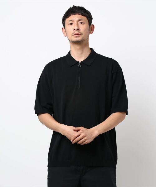 ROBERTO COLLINA（ロベルトコリーナ）の「【roberto collina】〈別注〉ハーフジップ 半袖ポロニット MEN（ポロシャツ・メンズ・ブラック/オリーブ/カーキ/ブルー・MEDIUM/LARGE）」の10枚目の写真