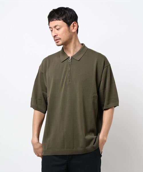 ROBERTO COLLINA（ロベルトコリーナ）の「【roberto collina】〈別注〉ハーフジップ 半袖ポロニット MEN（ポロシャツ・メンズ・ブラック/オリーブ/カーキ/ブルー・MEDIUM/LARGE）」の11枚目の写真