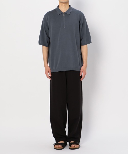 ROBERTO COLLINA（ロベルトコリーナ）の「【roberto collina】〈別注〉ハーフジップ 半袖ポロニット MEN（ポロシャツ・メンズ・ブラック/オリーブ/カーキ/ブルー・MEDIUM/LARGE）」の12枚目の写真