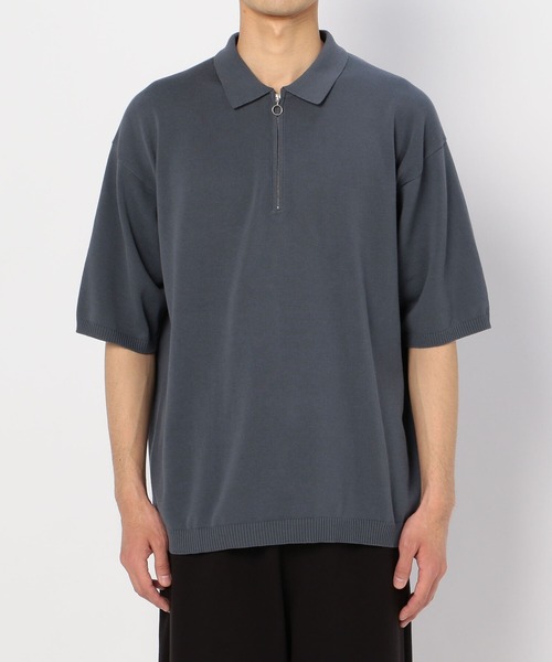 ROBERTO COLLINA（ロベルトコリーナ）の「【roberto collina】〈別注〉ハーフジップ 半袖ポロニット MEN（ポロシャツ・メンズ・ブラック/オリーブ/カーキ/ブルー・MEDIUM/LARGE）」の13枚目の写真