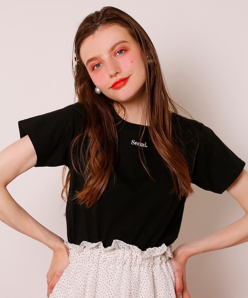 Seemi. byNICECLAUP（ シーミーバイナイスクラップ）の「Seemi Tee（Tシャツ/カットソー・レディース・ホワイト/ブラック/レッド・FREE）」の3枚目の写真