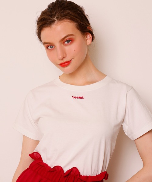 Seemi. byNICECLAUP（ シーミーバイナイスクラップ）の「Seemi Tee（Tシャツ/カットソー・レディース・ホワイト/ブラック/レッド・FREE）」の12枚目の写真