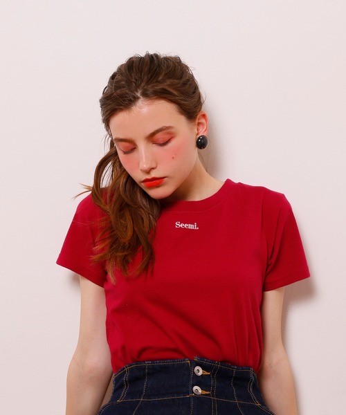 Seemi. byNICECLAUP（ シーミーバイナイスクラップ）の「Seemi Tee（Tシャツ/カットソー・レディース・ホワイト/ブラック/レッド・FREE）」の6枚目の写真