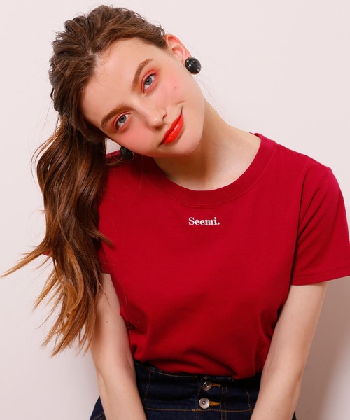 Seemi. byNICECLAUP（ シーミーバイナイスクラップ）の「Seemi Tee（Tシャツ/カットソー・レディース・ホワイト/ブラック/レッド・FREE）」の7枚目の写真