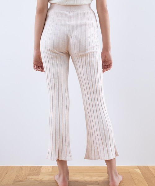 REVEYU（レブユー）の「REVEYU/pleatedknit flarepants（ルームウェア/パジャマ・レディース・ライトピンク/アイボリー・FREE）」の7枚目の写真