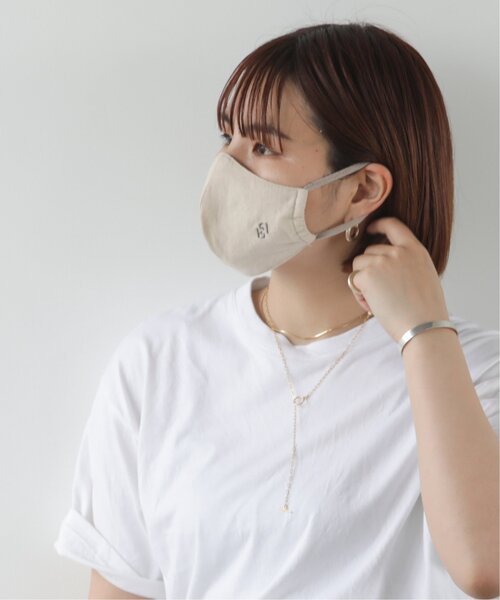 RAY CASSIN(レイカズン)の「EL Embroidery Mask(マスク・レディース・チャコールグレー/ベージュ・FREE)」の3枚目の写真