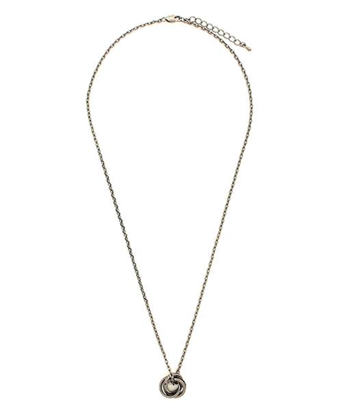 VENCEEXCHANGE（ヴァンスエクスチェンジ）の「CONダブルリングネックレス（ネックレス・メンズ・ブラック/シルバー・FREE）」の3枚目の写真