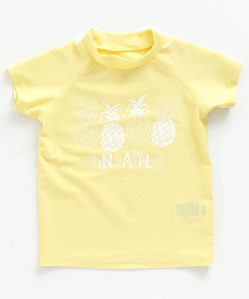 BREEZE（ブリーズ）の「/半袖ラッシュガード_UVカット（ラッシュガード・キッズ・カーキ/イエロー/オフホワイト/ブラック・100/110/120/130/140/80/90）」の4枚目の写真