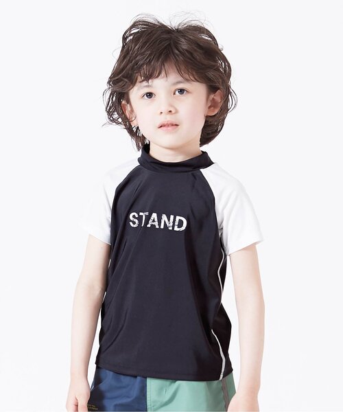 BREEZE（ブリーズ）の「/半袖ラッシュガード_UVカット（ラッシュガード・キッズ・カーキ/イエロー/オフホワイト/ブラック・100/110/120/130/140/80/90）」の3枚目の写真