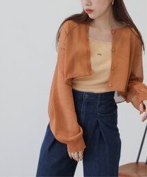 RAY CASSIN | ショートシアーニットカーデ(ニット/セーター)