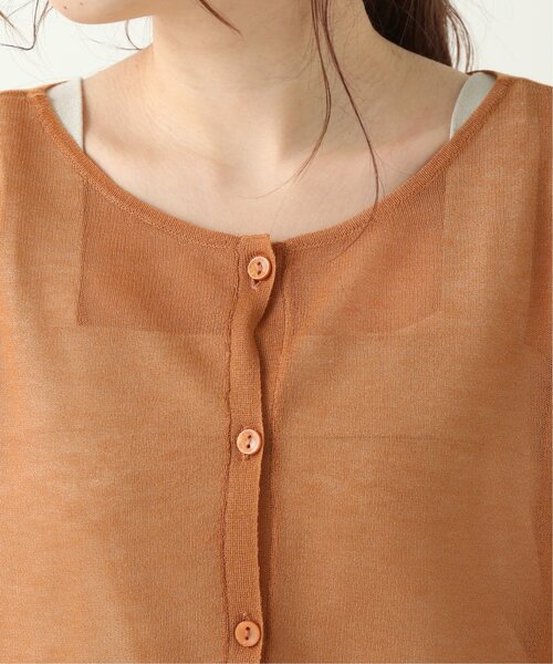 RAY CASSIN（レイカズン）の「ショートシアーニットカーデ（ニット/セーター・レディース・ブラック/オレンジ/キナリ・FREE）」の19枚目の写真