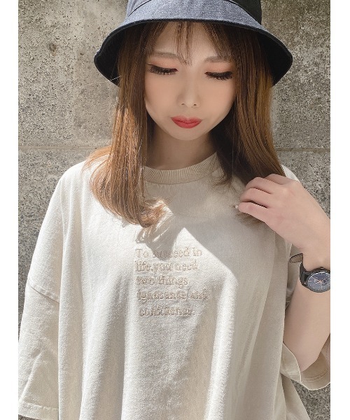 one way（ワンウェイ）の「【oneway Jeans】HARRYUP加工Tシャツ（Tシャツ/カットソー・レディース・ブラック/ダークグリーン/ベージュ/ライトパープル/ライトブルー・FREE）」の11枚目の写真