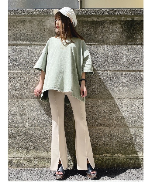 one way（ワンウェイ）の「【oneway Jeans】HARRYUP加工Tシャツ（Tシャツ/カットソー・レディース・ブラック/ダークグリーン/ベージュ/ライトパープル/ライトブルー・FREE）」の14枚目の写真