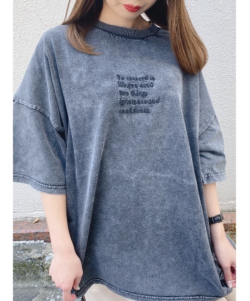 one way（ワンウェイ）の「【oneway Jeans】HARRYUP加工Tシャツ（Tシャツ/カットソー・レディース・ブラック/ダークグリーン/ベージュ/ライトパープル/ライトブルー・FREE）」の8枚目の写真