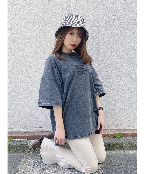 one way（ワンウェイ）の「【oneway Jeans】HARRYUP加工Tシャツ（Tシャツ/カットソー・レディース・ブラック/ダークグリーン/ベージュ/ライトパープル/ライトブルー・FREE）」の7枚目の写真