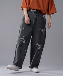 kutir | ダメージデニムワイドストレートパンツ(デニムパンツ)
