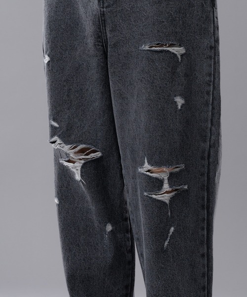 kutir（クティール）の「ダメージデニムワイドストレートパンツ（デニムパンツ・メンズ・ライトブルー/ブラック/オフホワイト・SMALL/MEDIUM/LARGE）」の19枚目の写真