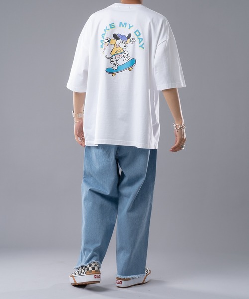 kutir（クティール）の「ダメージデニムワイドストレートパンツ（デニムパンツ・メンズ・ライトブルー/ブラック/オフホワイト・SMALL/MEDIUM/LARGE）」の6枚目の写真