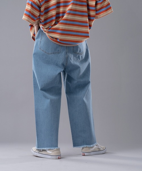 kutir（クティール）の「ダメージデニムワイドストレートパンツ（デニムパンツ・メンズ・ライトブルー/ブラック/オフホワイト・SMALL/MEDIUM/LARGE）」の20枚目の写真