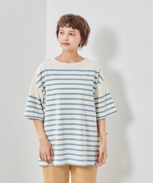 cepo（セポ）の「パネルボーダーＴｅｅ（Tシャツ/カットソー・レディース・グレー/イエロー/サックスブルー・M）」の6枚目の写真