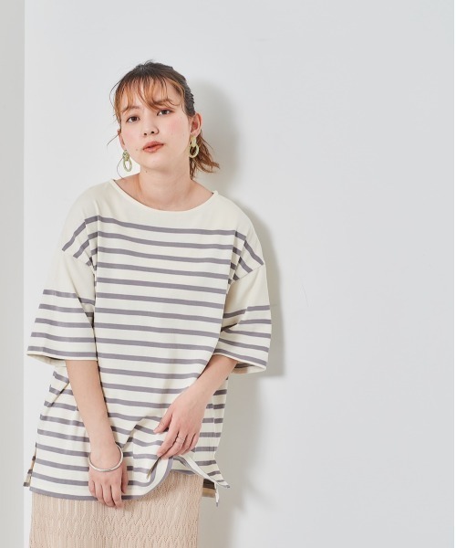 cepo（セポ）の「パネルボーダーＴｅｅ（Tシャツ/カットソー・レディース・グレー/イエロー/サックスブルー・M）」の13枚目の写真