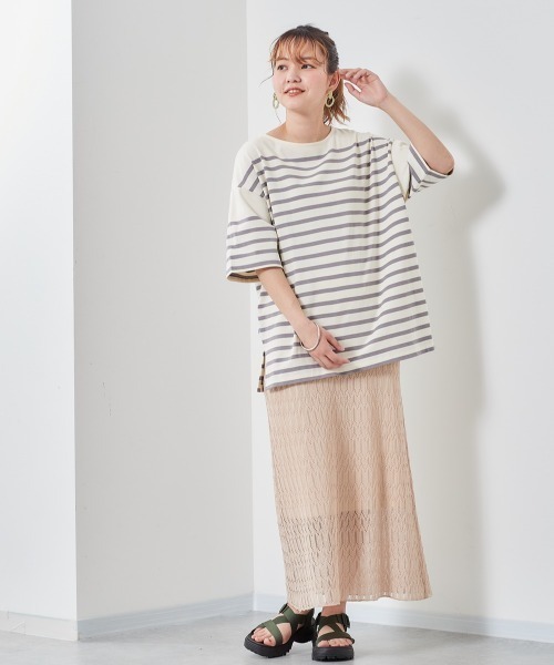 cepo（セポ）の「パネルボーダーＴｅｅ（Tシャツ/カットソー・レディース・グレー/イエロー/サックスブルー・M）」の17枚目の写真