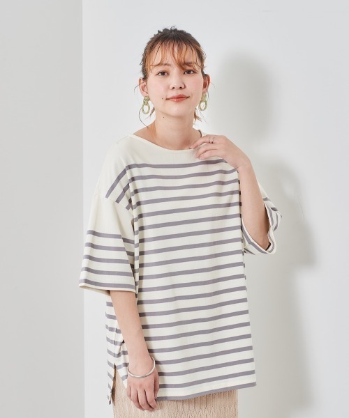 cepo（セポ）の「パネルボーダーＴｅｅ（Tシャツ/カットソー・レディース・グレー/イエロー/サックスブルー・M）」の12枚目の写真