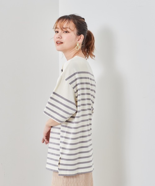 cepo（セポ）の「パネルボーダーＴｅｅ（Tシャツ/カットソー・レディース・グレー/イエロー/サックスブルー・M）」の14枚目の写真