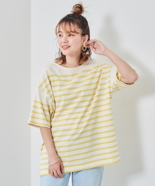 cepo（セポ）の「パネルボーダーＴｅｅ（Tシャツ/カットソー・レディース・グレー/イエロー/サックスブルー・M）」の19枚目の写真