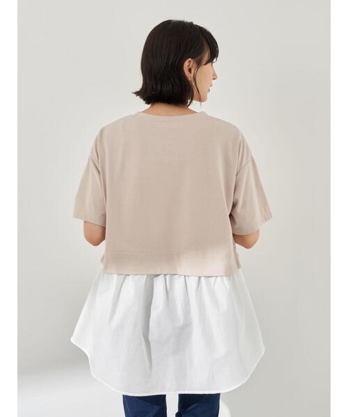 earth music&ecology（アースミュージックアンドエコロジー）の「レイヤード風カットチュニック ＊（Tシャツ/カットソー・レディース・ミント/サックスブルー/ベージュ・FREE）」の11枚目の写真