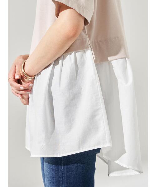 earth music&ecology（アースミュージックアンドエコロジー）の「レイヤード風カットチュニック ＊（Tシャツ/カットソー・レディース・ミント/サックスブルー/ベージュ・FREE）」の15枚目の写真