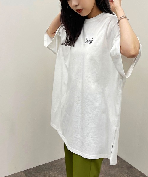 apres jour mignon(アプレジュールミニョン)の「アソートBIGスリットT 【ZOZOTOWN限定アイテム】(Tシャツ/カットソー・レディース・ブラック/ホワイト系その他/ブラック系その他/ナチュラル/パープル系その他/オレンジ系その他/オフホワイト/ブルー系その他・X-LARGE/フリー)」の15枚目の写真