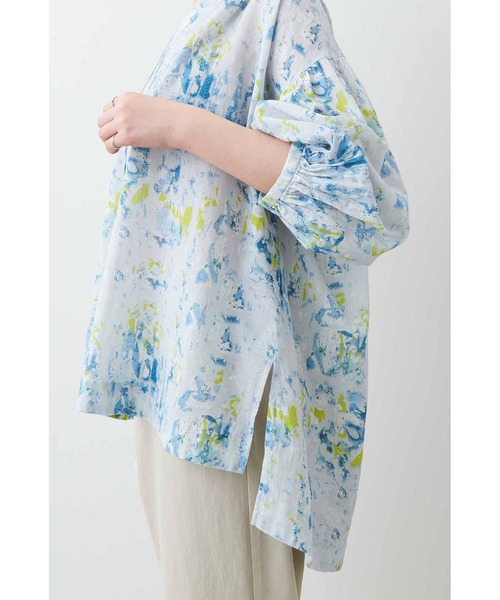 MEDE19F（メデジュウキュウ）の「ＭＥＤＥ１９Ｆ　コットン素材の水彩画ブラウス（シャツ/ブラウス・レディース・ライトグレー/ライトパープル・MEDIUM/LARGE/X-LARGE/XX-LARGE）」の15枚目の写真