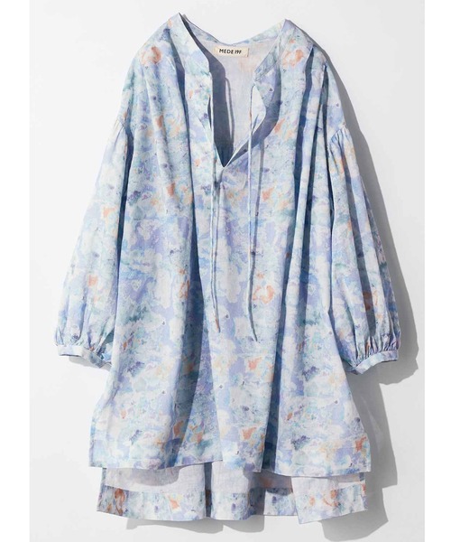 MEDE19F（メデジュウキュウ）の「ＭＥＤＥ１９Ｆ　コットン素材の水彩画ブラウス（シャツ/ブラウス・レディース・ライトグレー/ライトパープル・MEDIUM/LARGE/X-LARGE/XX-LARGE）」の16枚目の写真