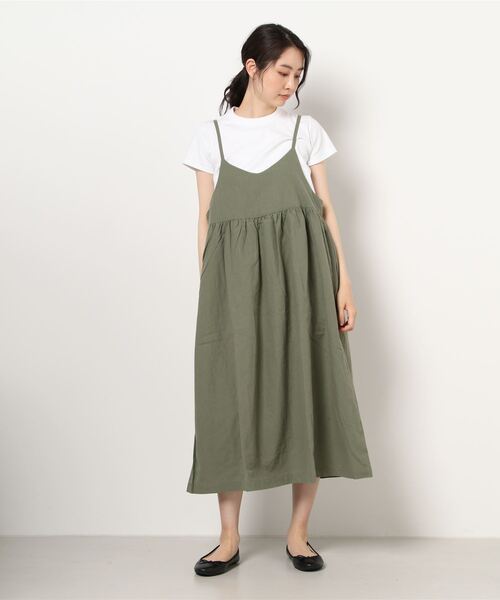 Samansa Mos2（サマンサ モスモス）の「キャミワンピース（ワンピース・レディース・ベージュ/カーキ/ダークブラウン・ﾌﾘ-）」の8枚目の写真