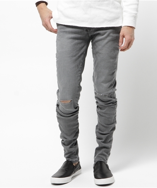 DANKE SCHON（ダンケシェーン）の「DankeSchon/ダンケシェーン/Damege Skinny Pants（その他パンツ・メンズ・ブラック/ホワイト/グレー/ブルー・MEDIUM/LARGE/X-LARGE/SMALL）」の3枚目の写真