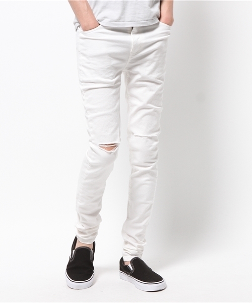 DANKE SCHON（ダンケシェーン）の「DankeSchon/ダンケシェーン/Damege Skinny Pants（その他パンツ・メンズ・ブラック/ホワイト/グレー/ブルー・MEDIUM/LARGE/X-LARGE/SMALL）」の2枚目の写真